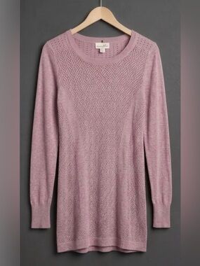 Shrinking Violet Pointelle Button Back Knit Tunic